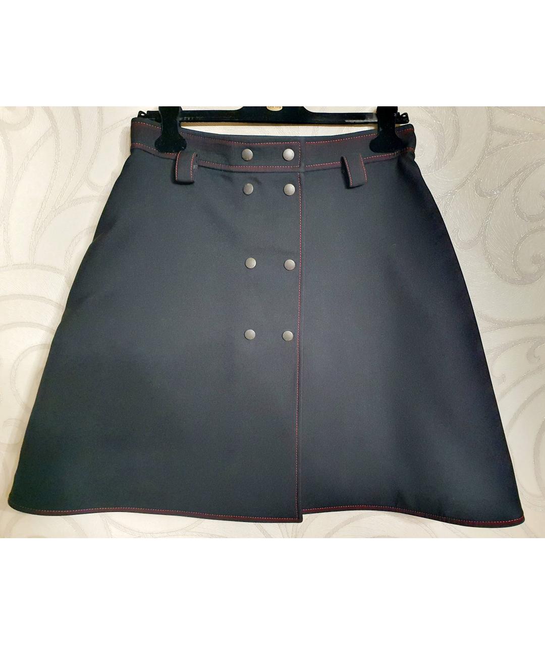 LOUIS VUITTON PRE-OWNED Черная полиэстеровая юбка миди, фото 8