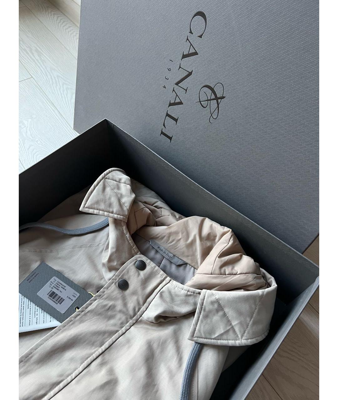 CANALI Бежевая полиэстеровая парка, фото 8