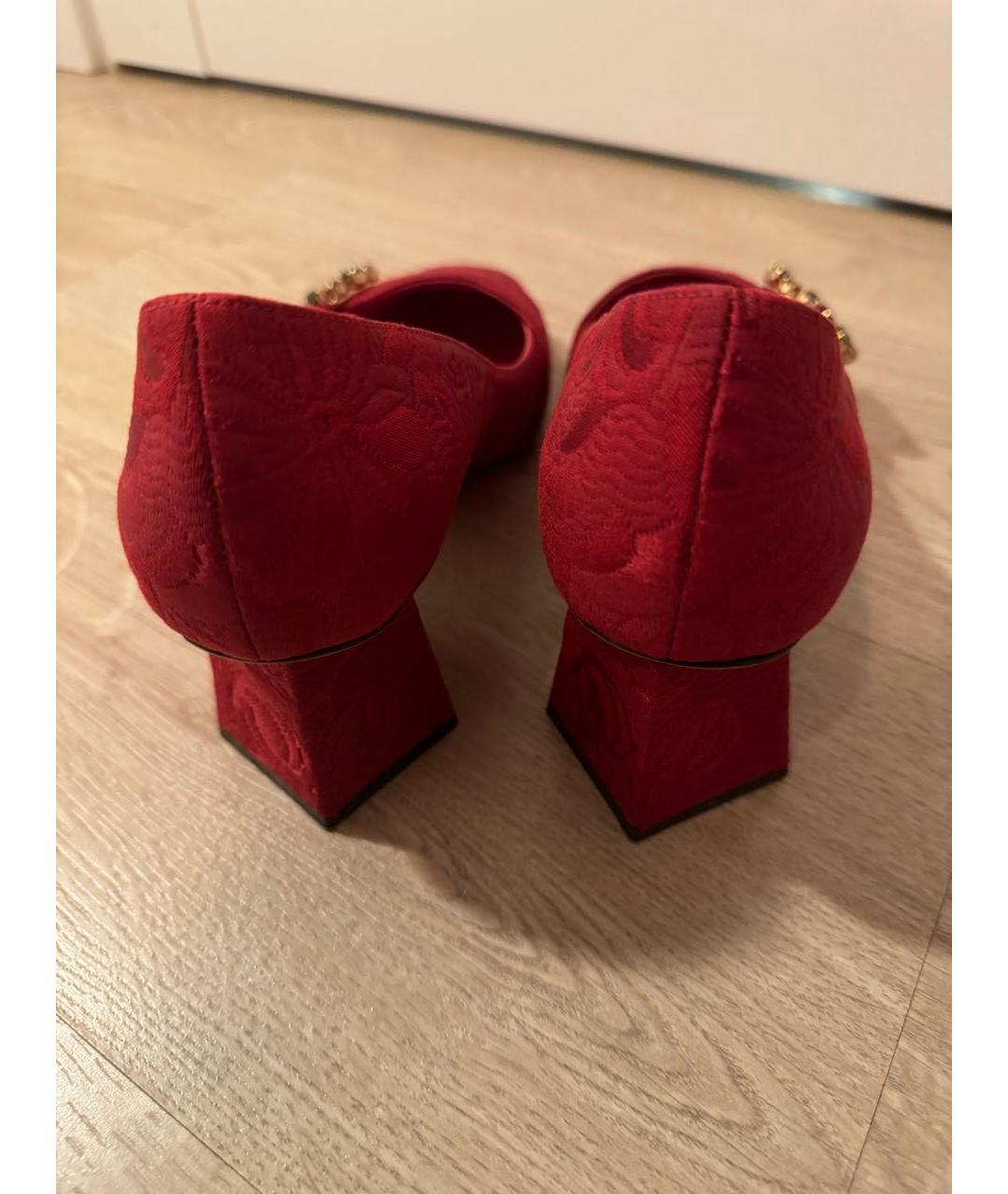 DOLCE&GABBANA Красные текстильные туфли, фото 4