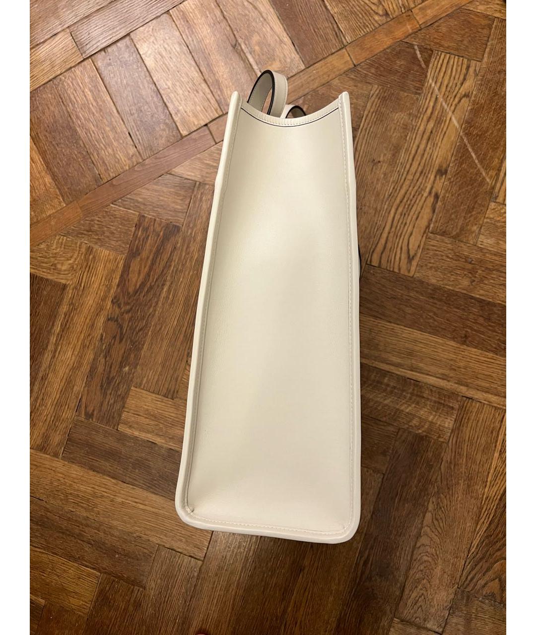 FENDI Белая кожаная сумка тоут, фото 2
