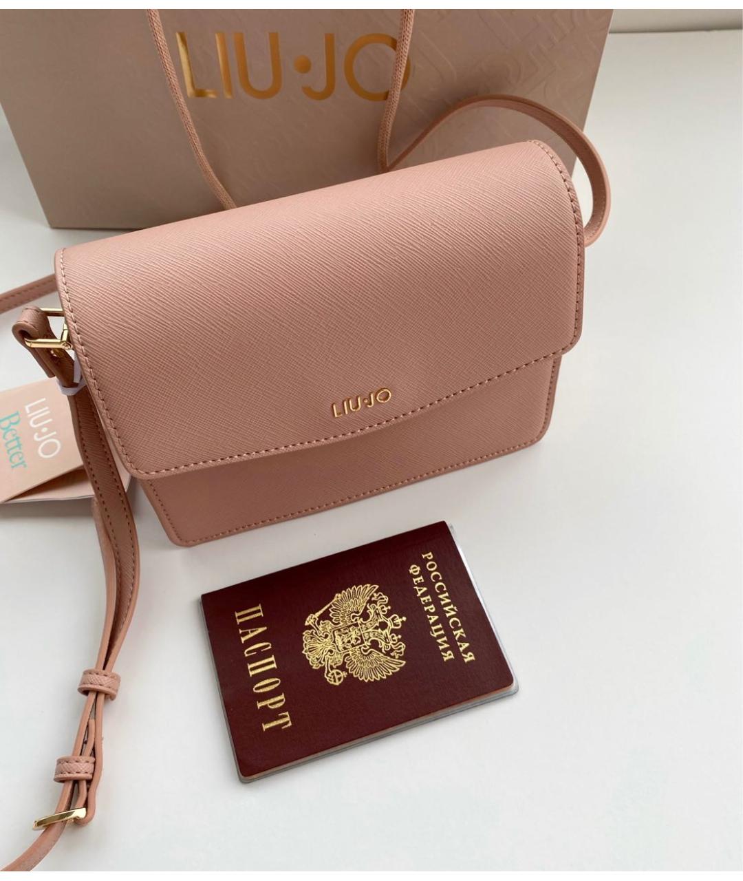 LIU JO Розовая сумка через плечо из искусственной кожи, фото 3