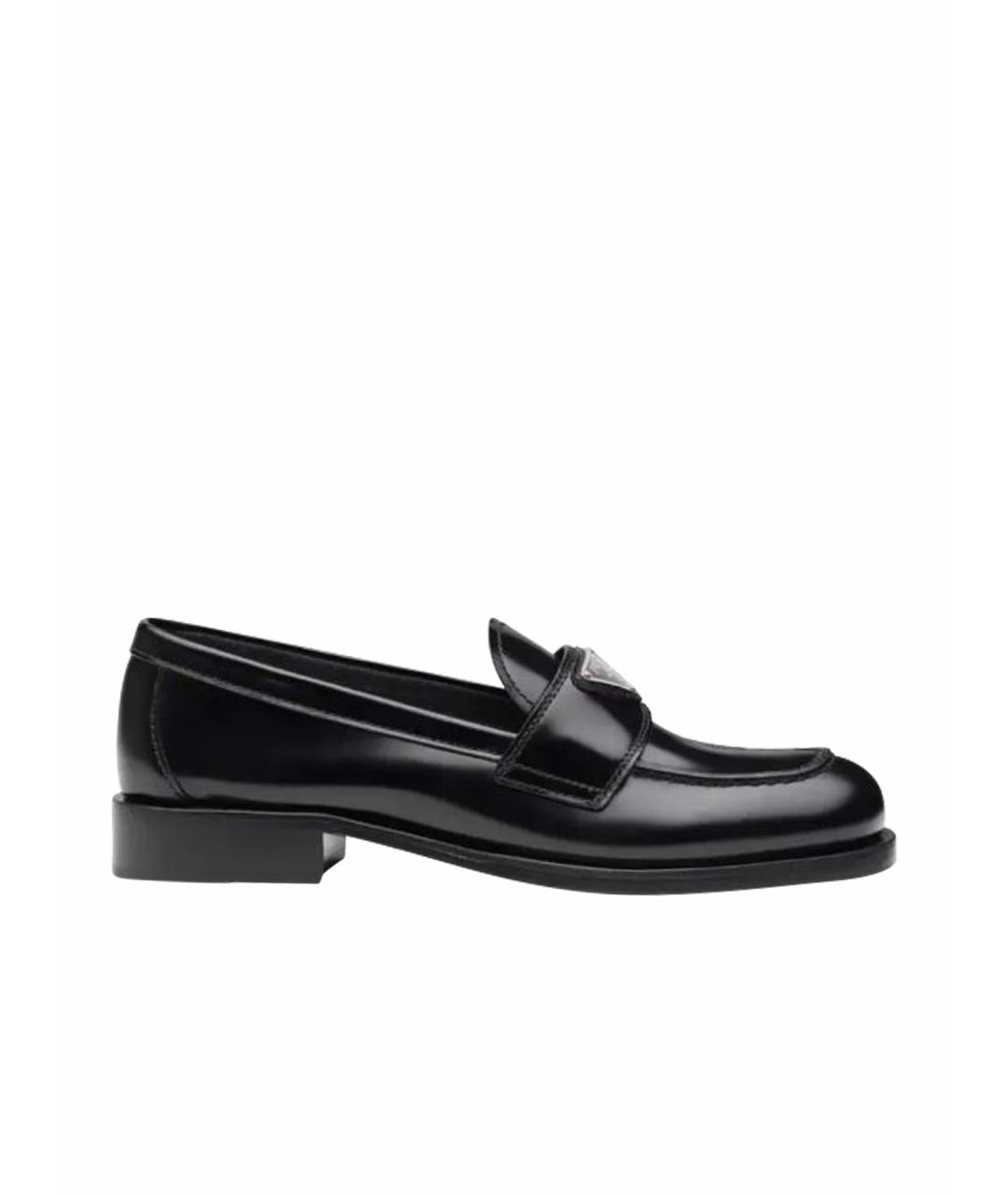 PRADA Черные кожаные лоферы, фото 1