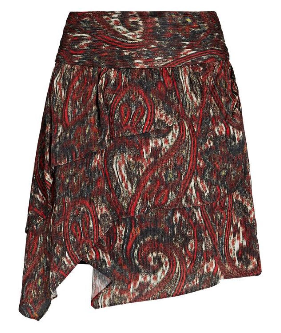 IRO Красная шелковая юбка мини, фото 9
