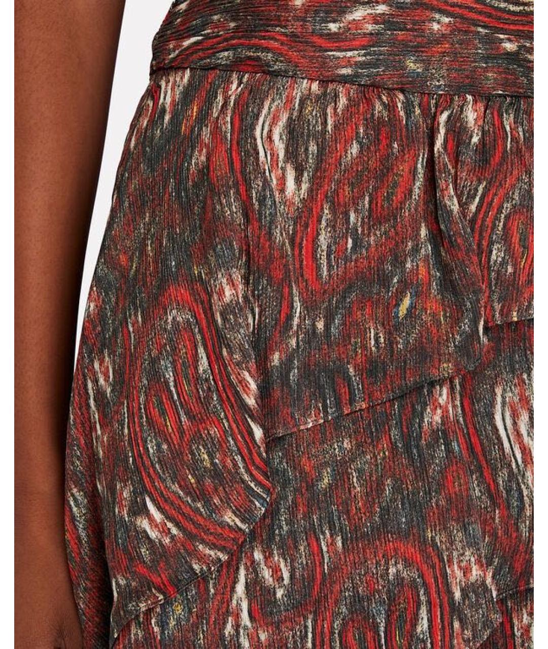 IRO Красная шелковая юбка мини, фото 4