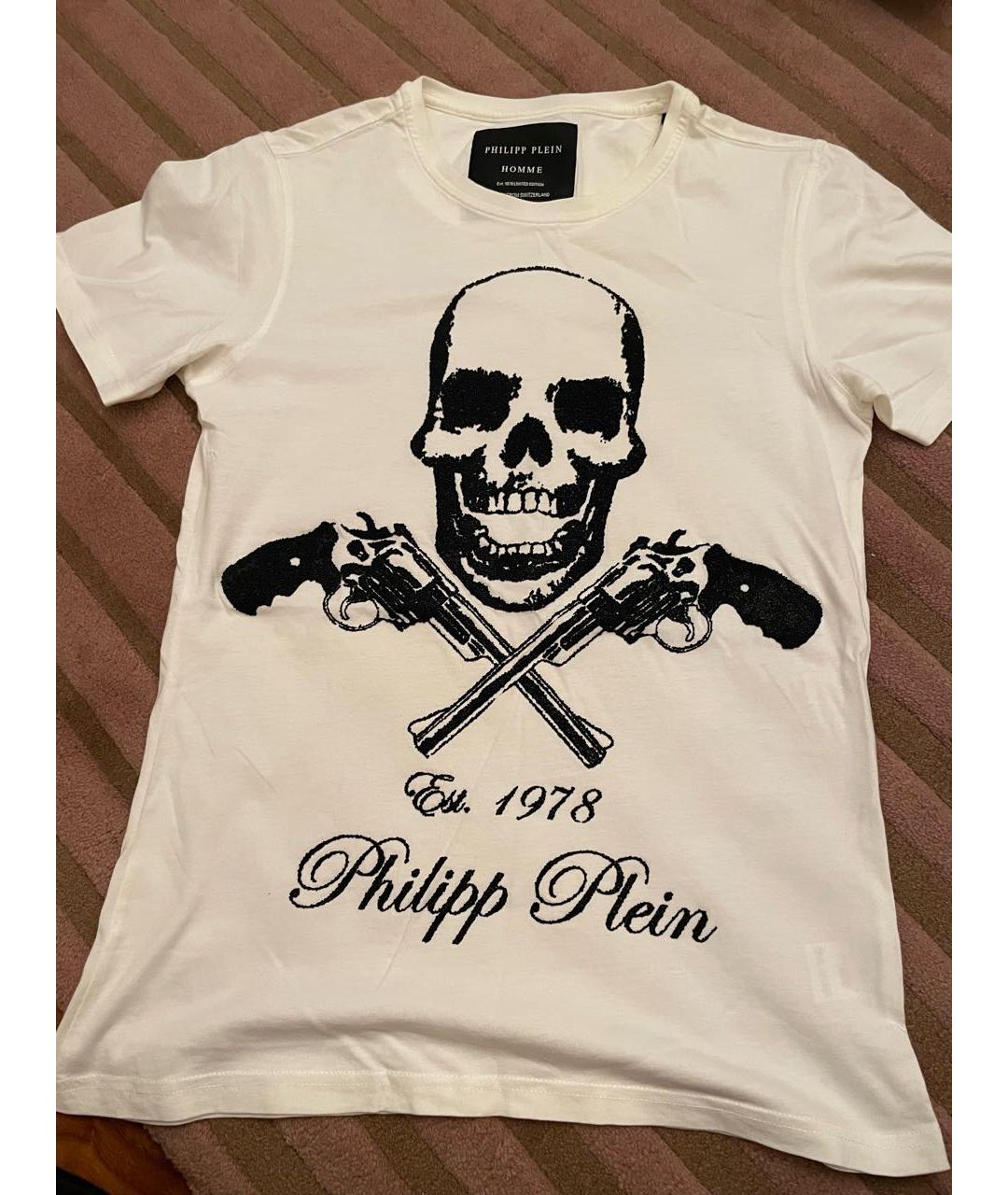 PHILIPP PLEIN Белая хлопковая футболка, фото 5