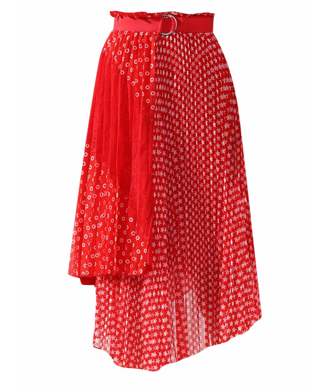 ERMANNO ERMANNO Красная полиэстеровая юбка миди, фото 1