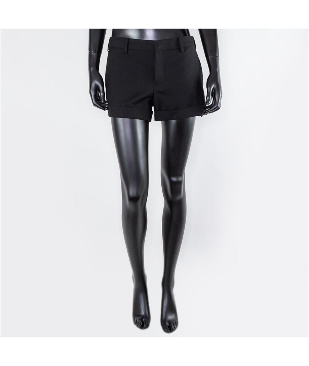 SAINT LAURENT Черные шерстяные шорты, фото 4