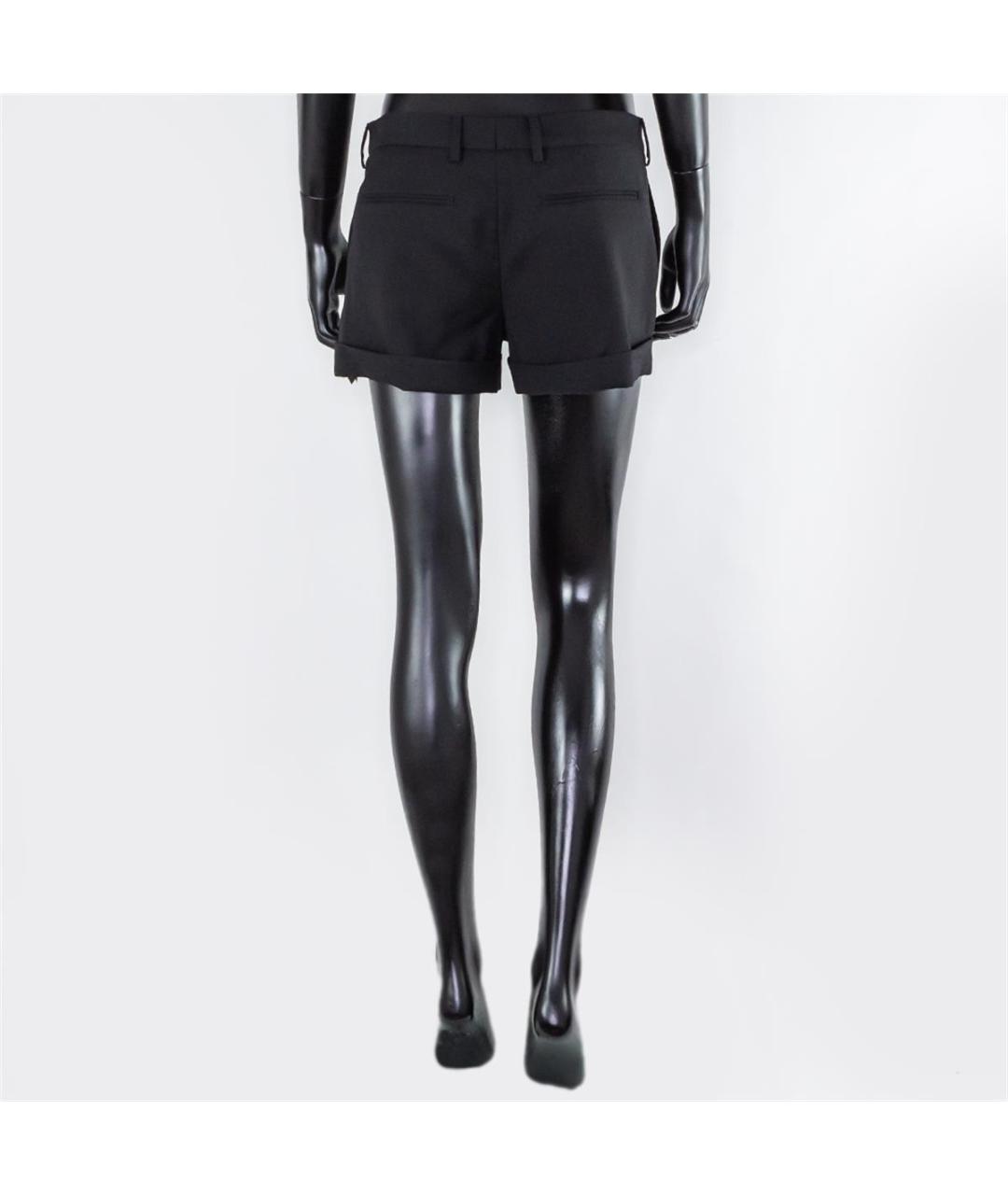 SAINT LAURENT Черные шерстяные шорты, фото 3