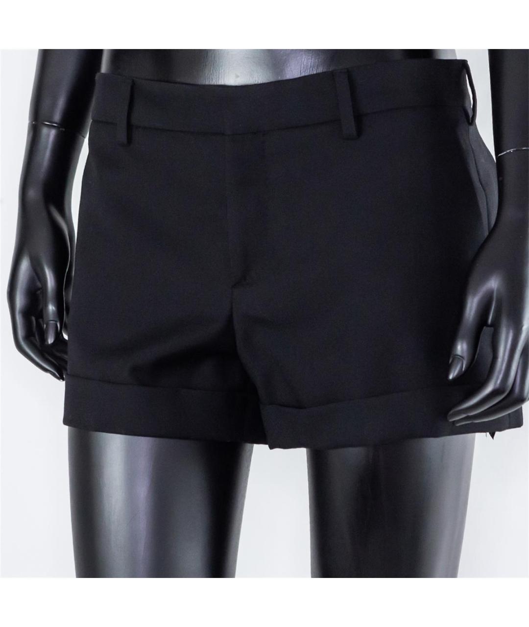 SAINT LAURENT Черные шерстяные шорты, фото 2