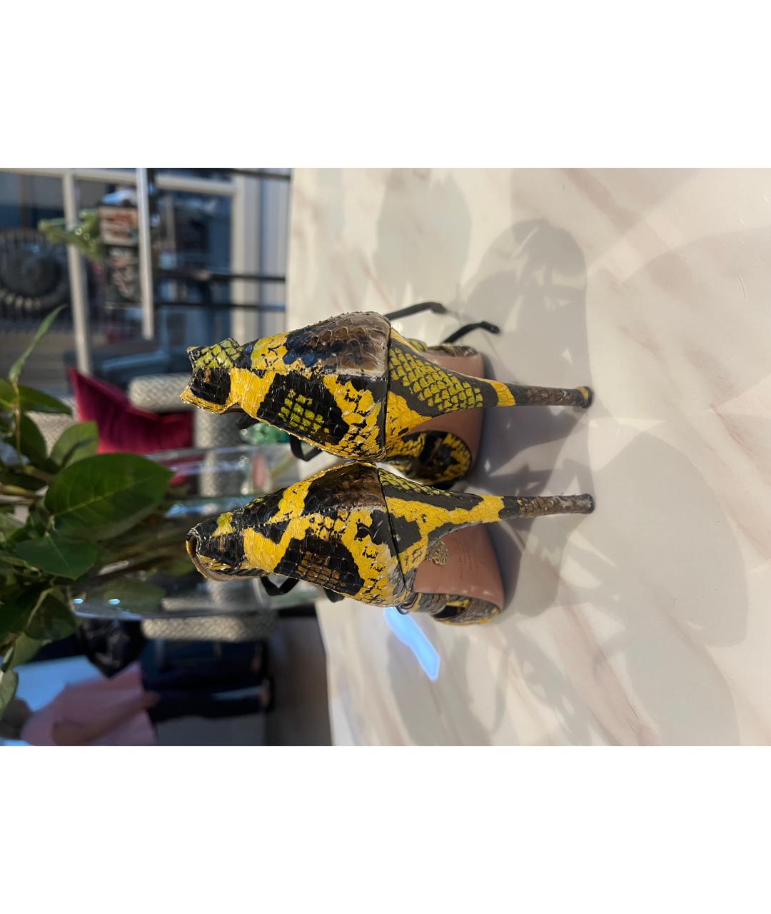 AQUAZZURA Мульти босоножки из экзотической кожи, фото 4