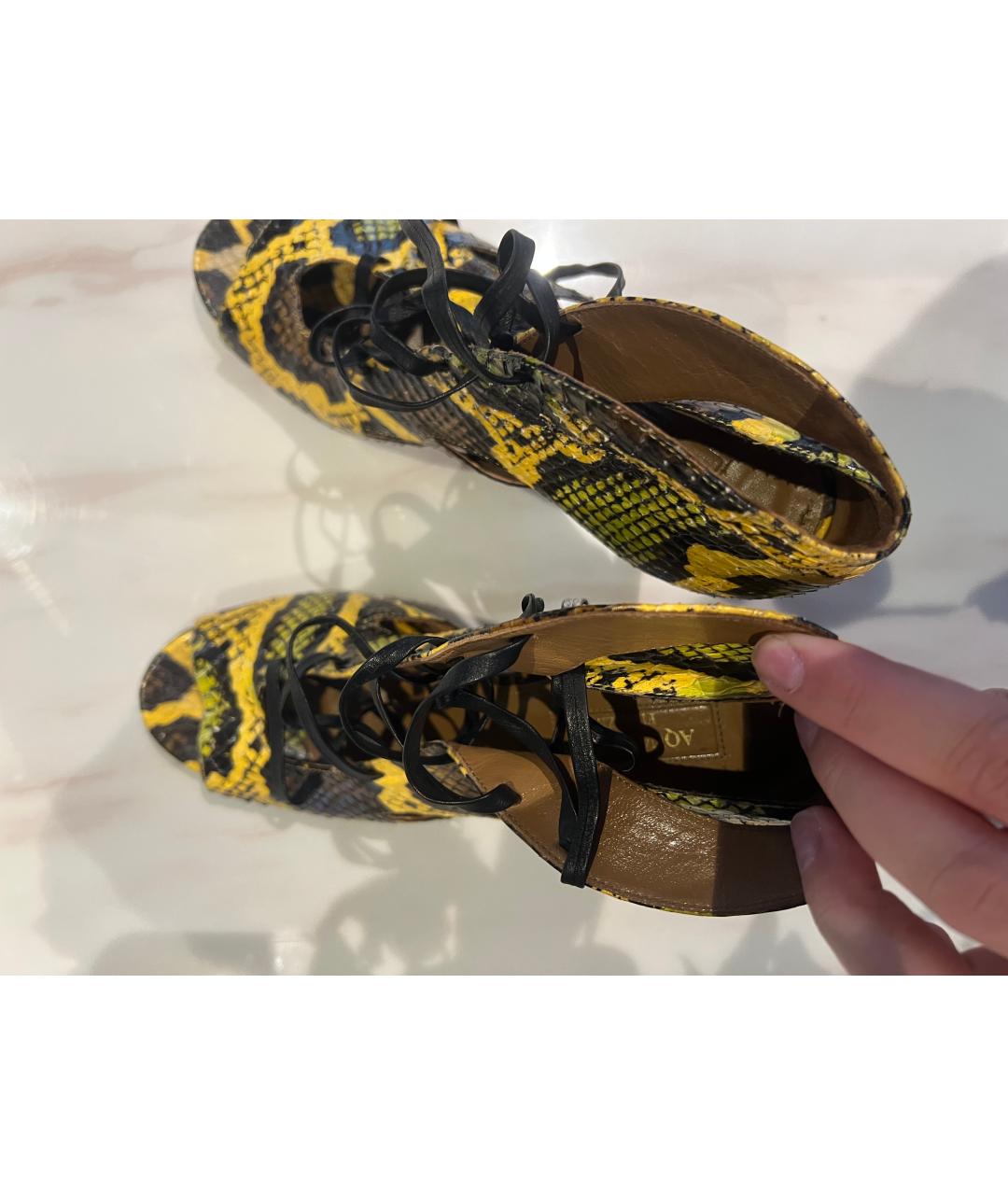 AQUAZZURA Мульти босоножки из экзотической кожи, фото 2