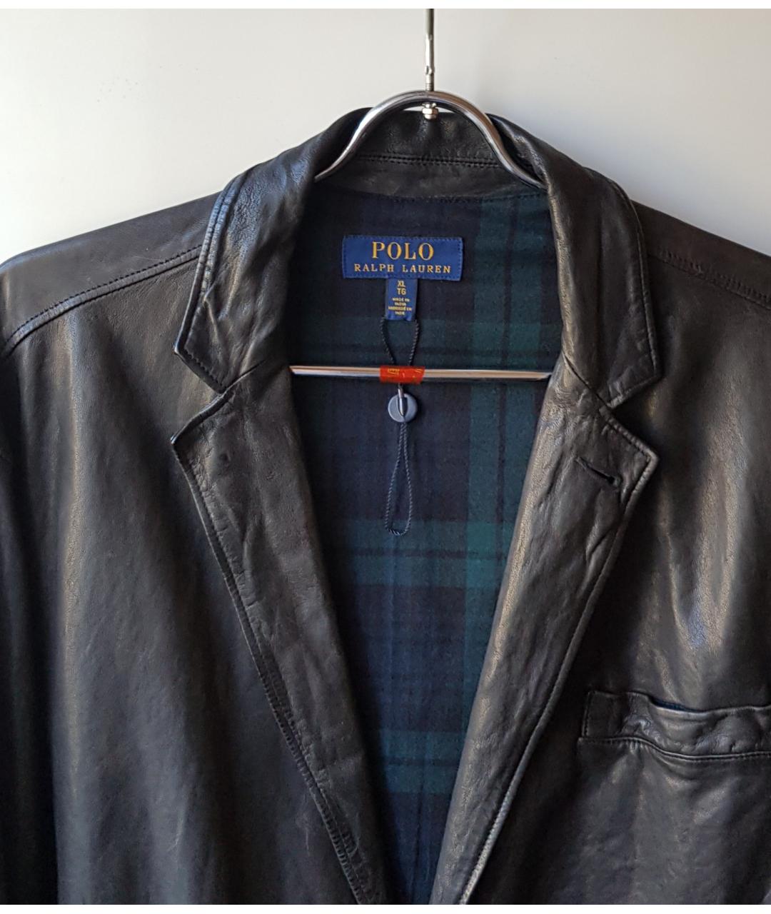 POLO RALPH LAUREN Коричневый кожаный пиджак, фото 3