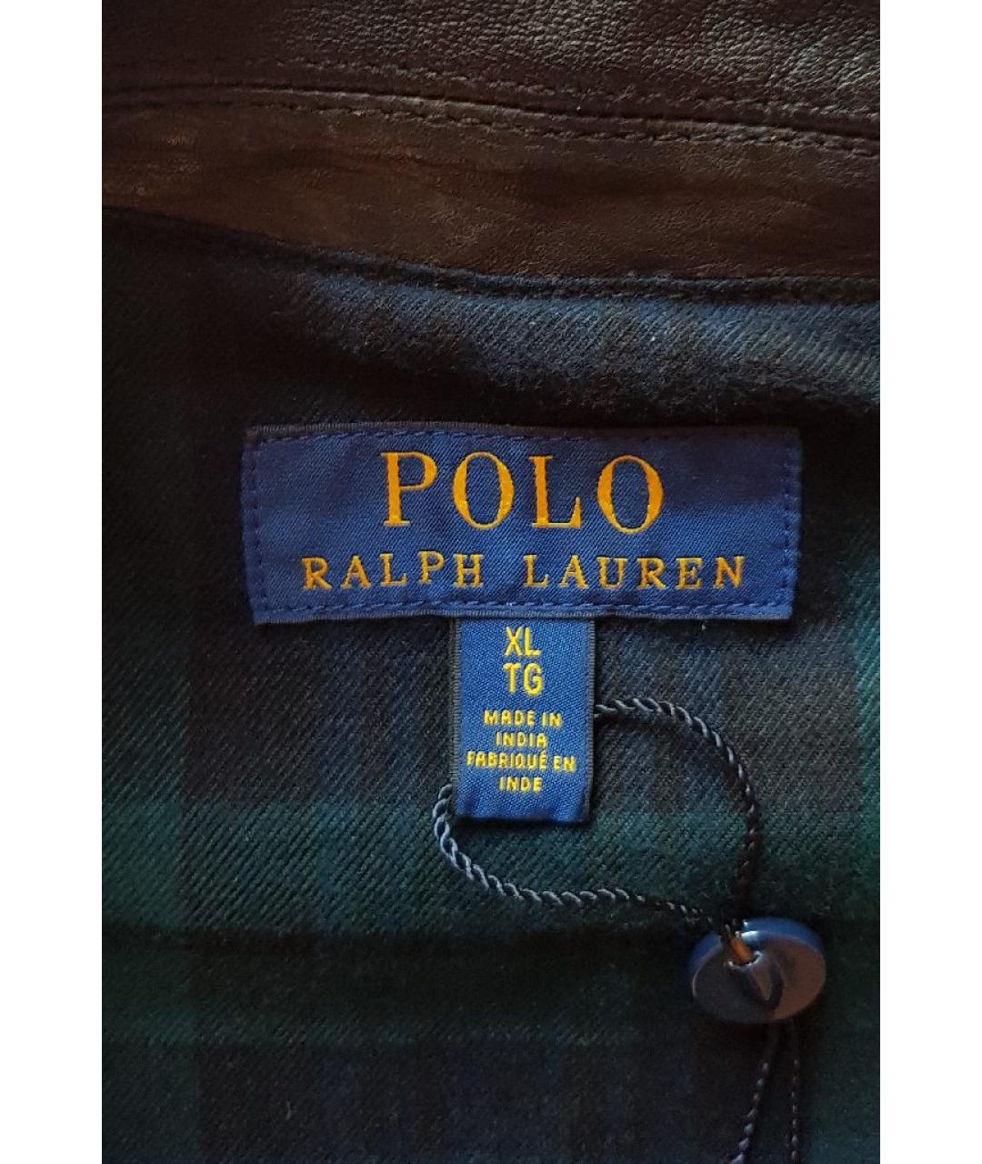 POLO RALPH LAUREN Коричневый кожаный пиджак, фото 6