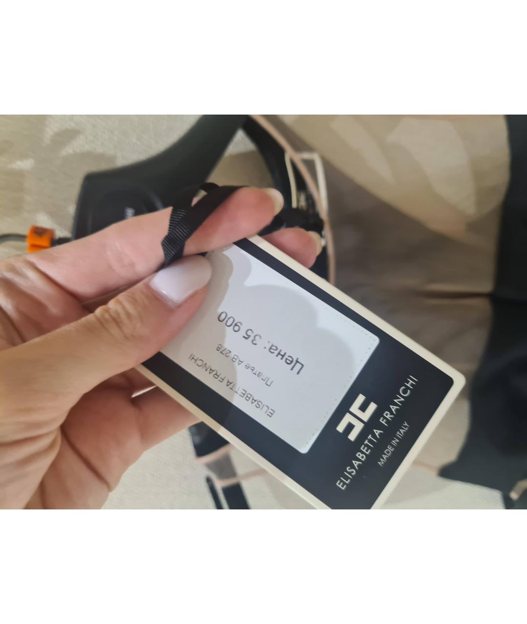 ELISABETTA FRANCHI Черное полиамидовое коктейльное платье, фото 5