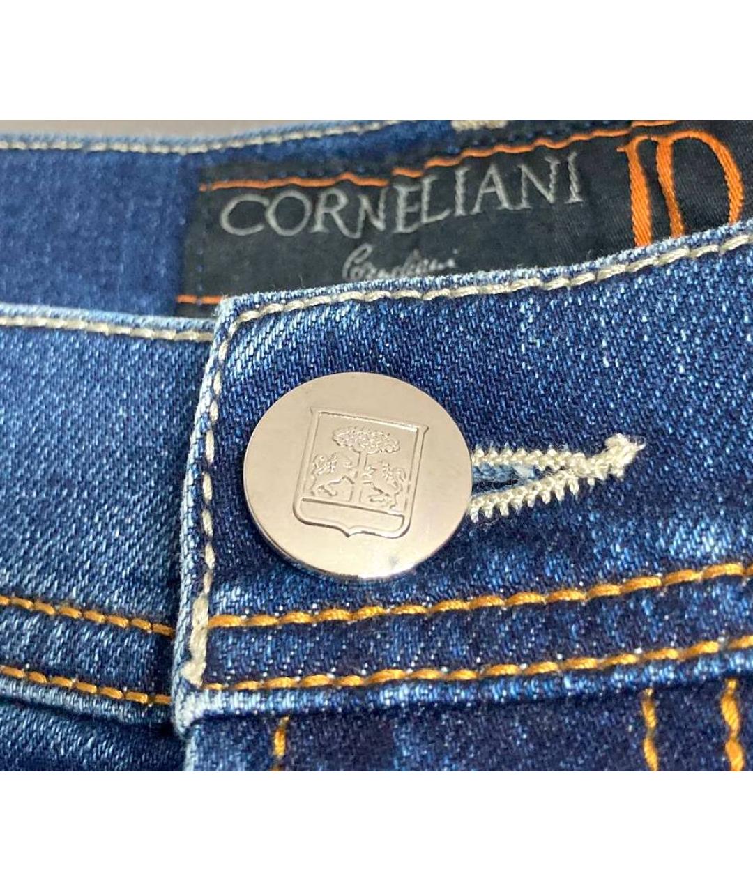 CORNELIANI Темно-синие хлопко-эластановые джинсы скинни, фото 7