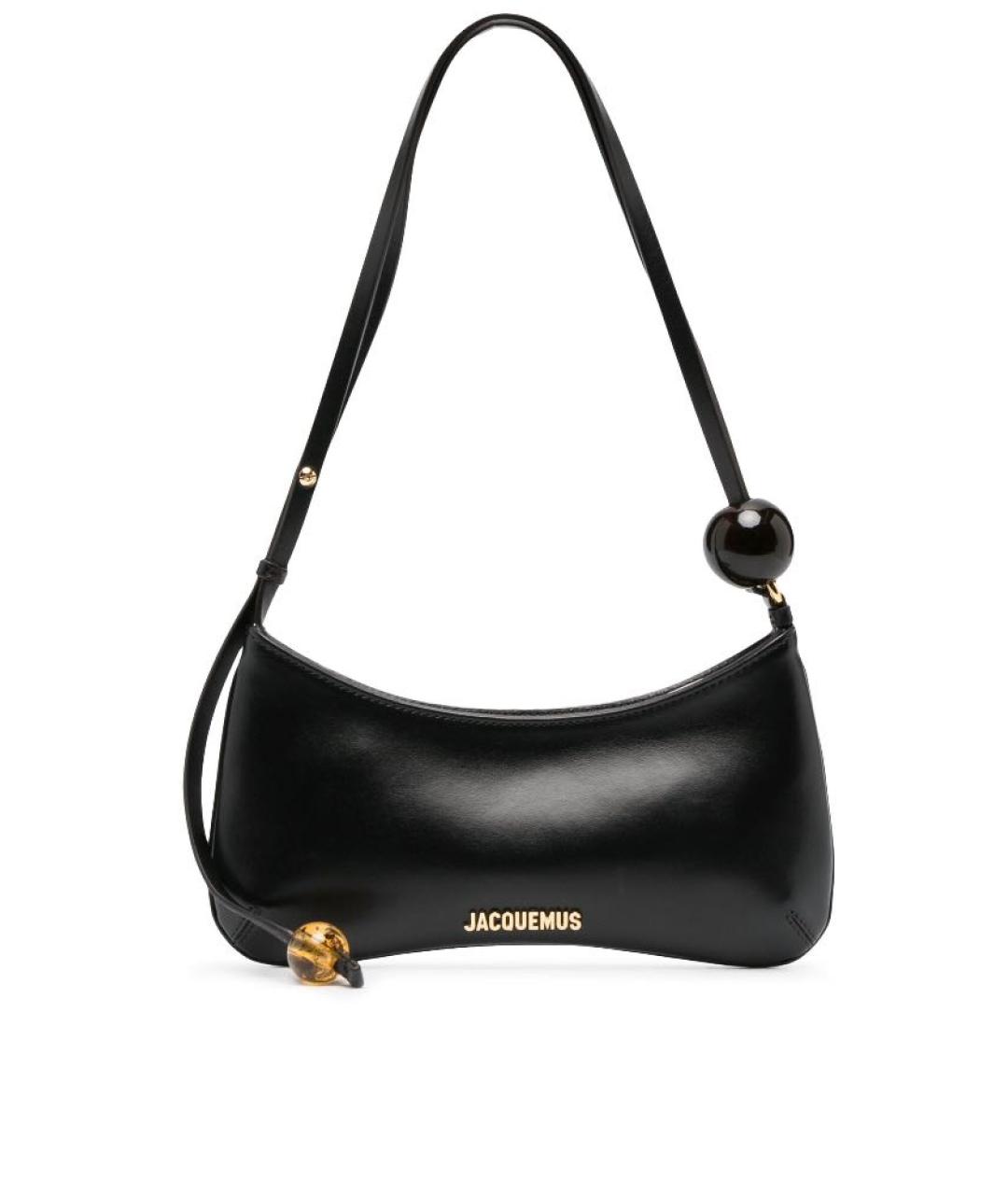 JACQUEMUS Черная кожаная сумка через плечо, фото 1