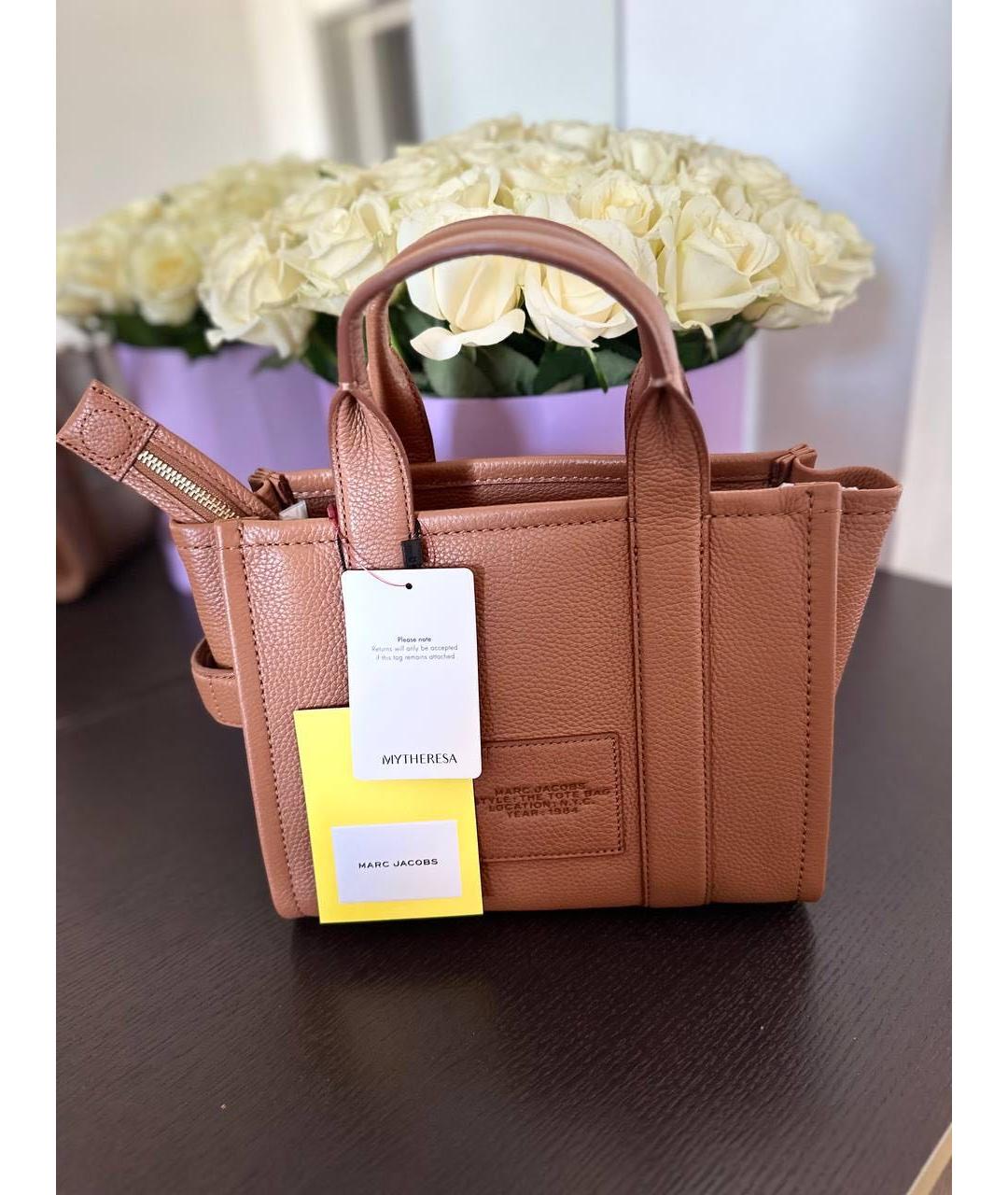 MARC JACOBS Коричневая кожаная сумка тоут, фото 5