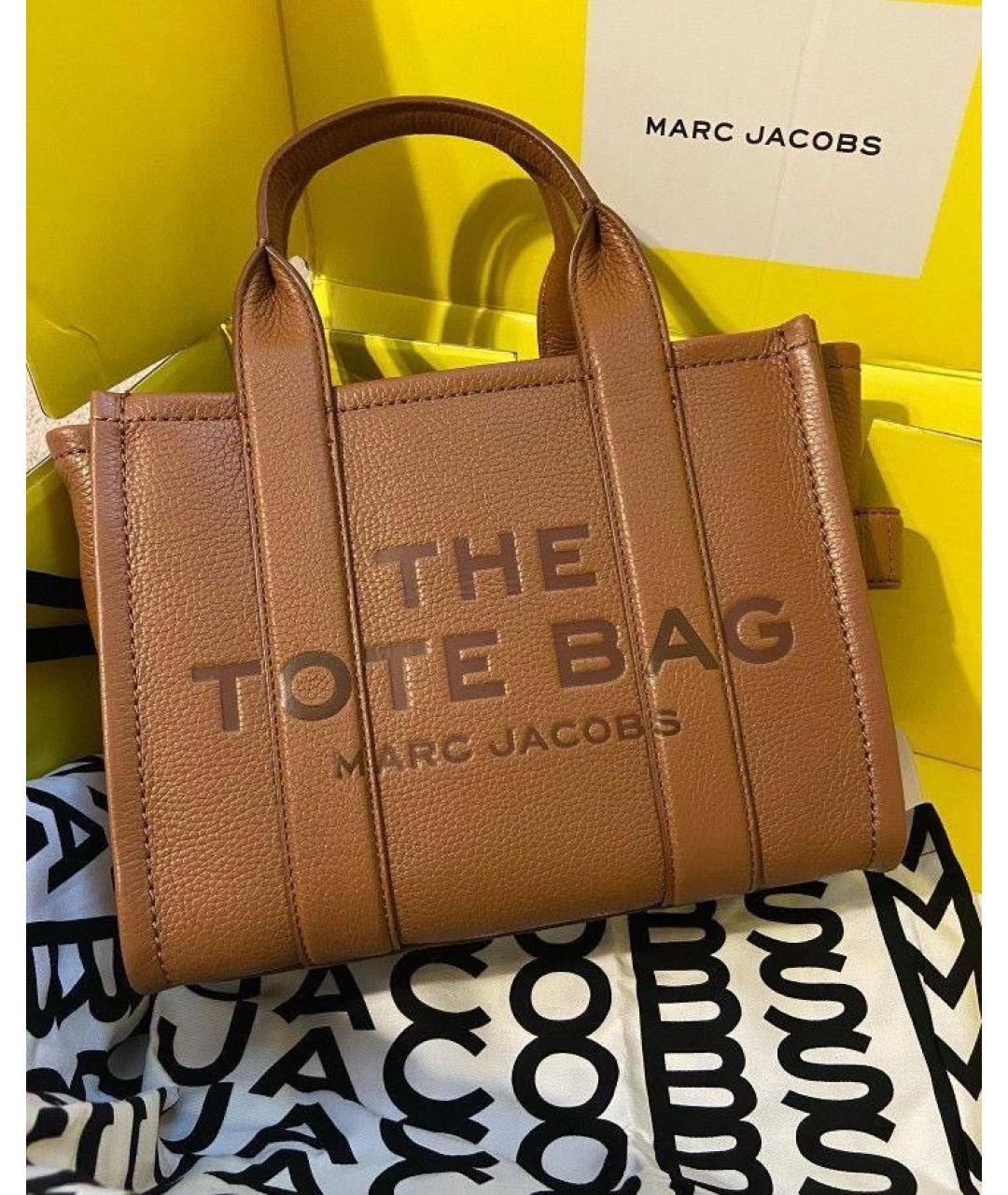 MARC JACOBS Коричневая кожаная сумка тоут, фото 7