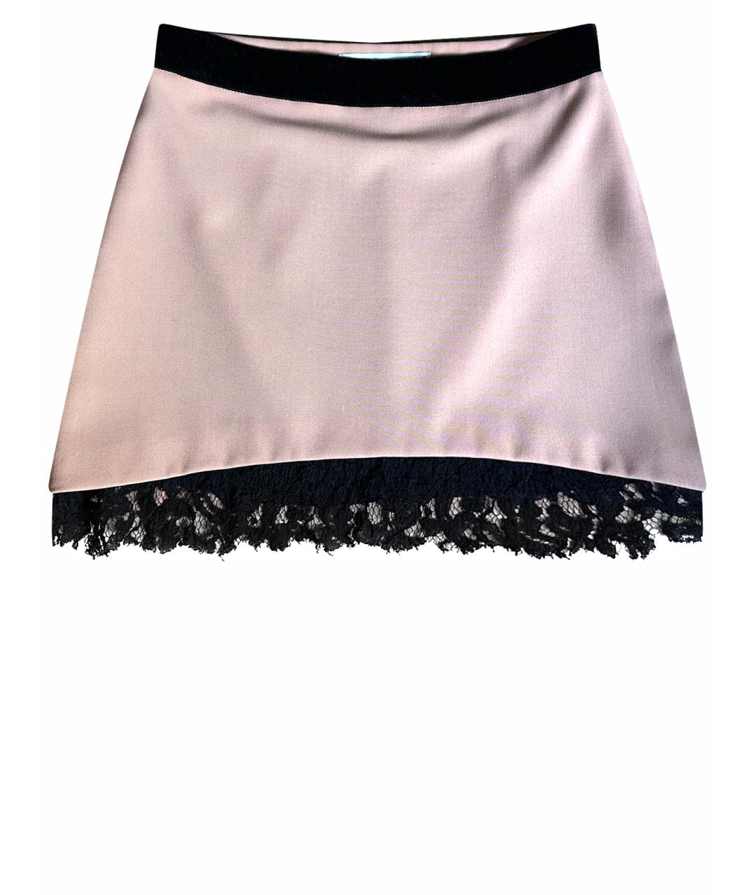 FRANKIE MORELLO Коралловая шерстяная юбка мини, фото 1
