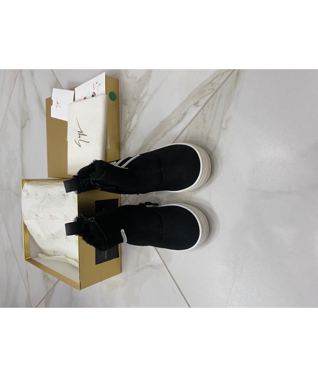 GIUSEPPE ZANOTTI DESIGN Черные замшевые ботинки, фото 2
