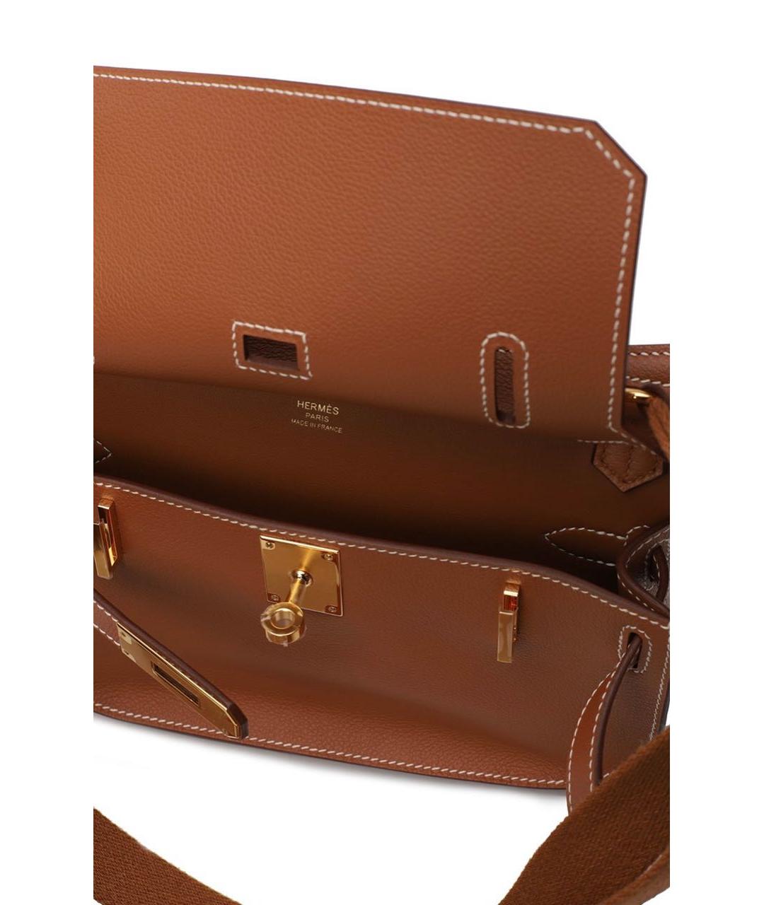 HERMES Коричневая кожаная сумка через плечо, фото 3