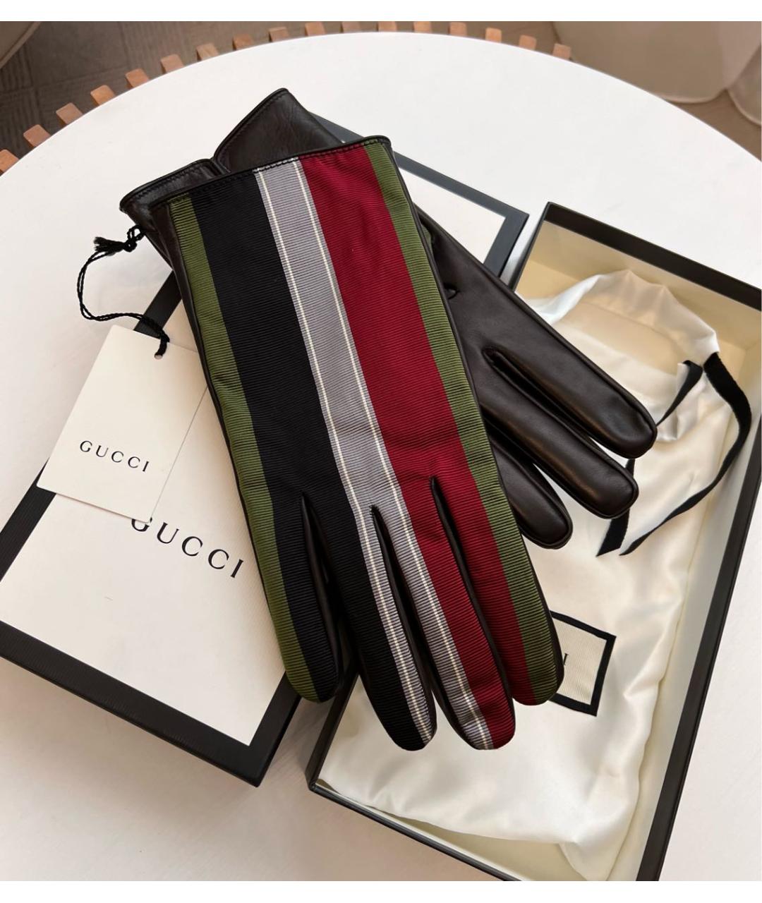 GUCCI Мульти кожаные перчатки, фото 4