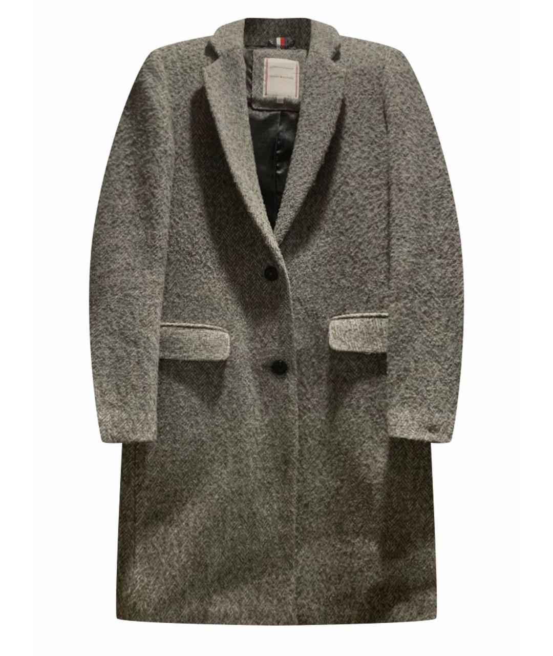 TOMMY HILFIGER Серое шерстяное пальто, фото 1