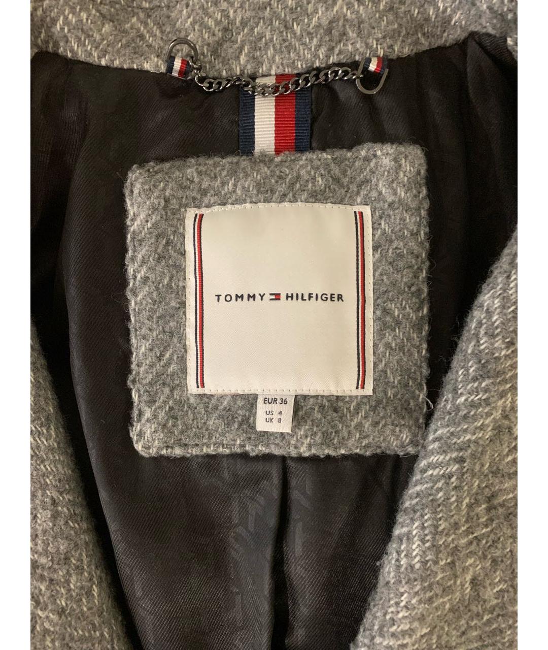 TOMMY HILFIGER Серое шерстяное пальто, фото 4