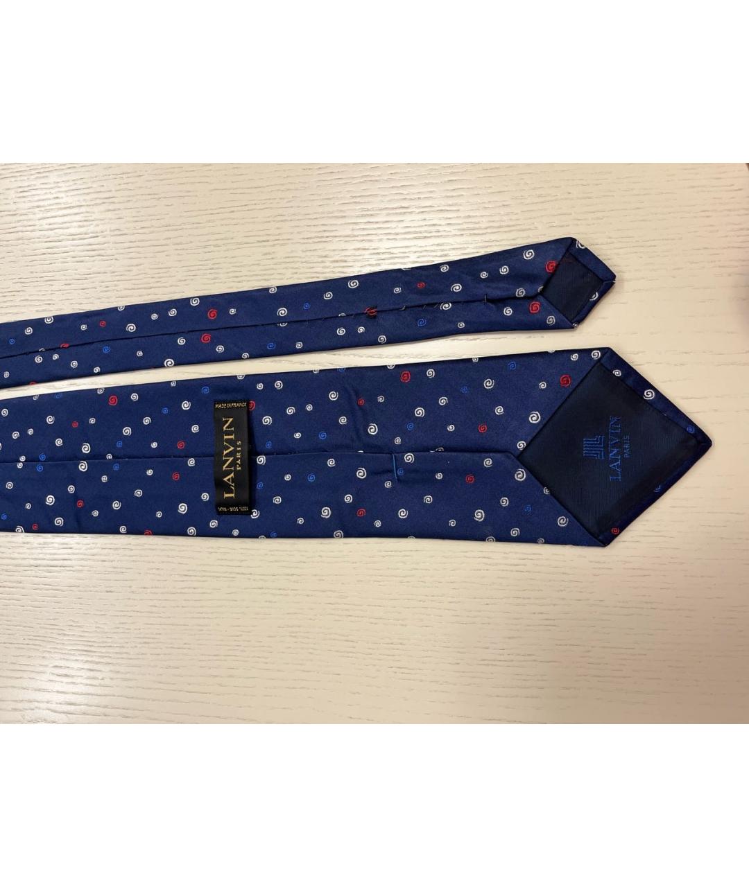 LANVIN Темно-синий шелковый галстук, фото 3