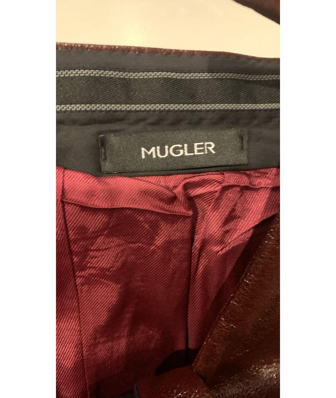 MUGLER Бордовые брюки чинос, фото 4