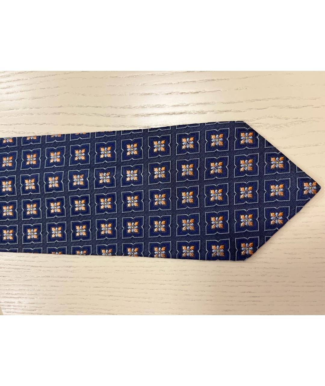 ERMENEGILDO ZEGNA Темно-синий шелковый галстук, фото 4