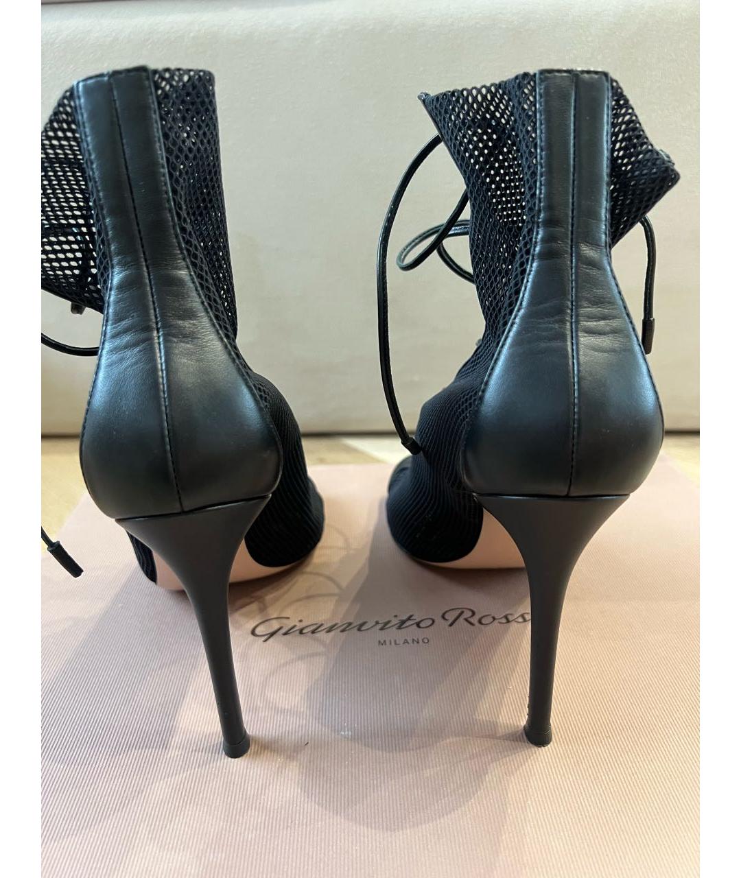 GIANVITO ROSSI Черные кожаные ботильоны, фото 3