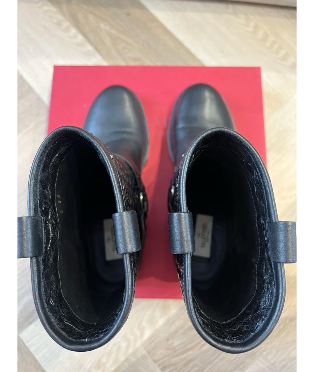 VALENTINO Черные кожаные ботинки, фото 4