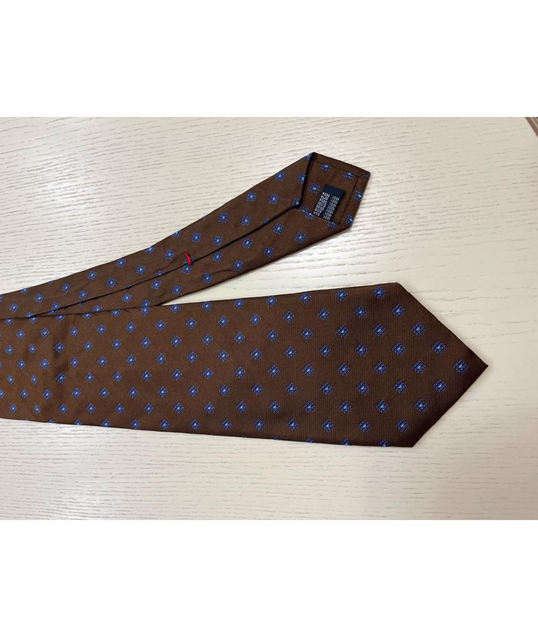 SARTORIA CASTANGIA Коричневый шелковый галстук, фото 2