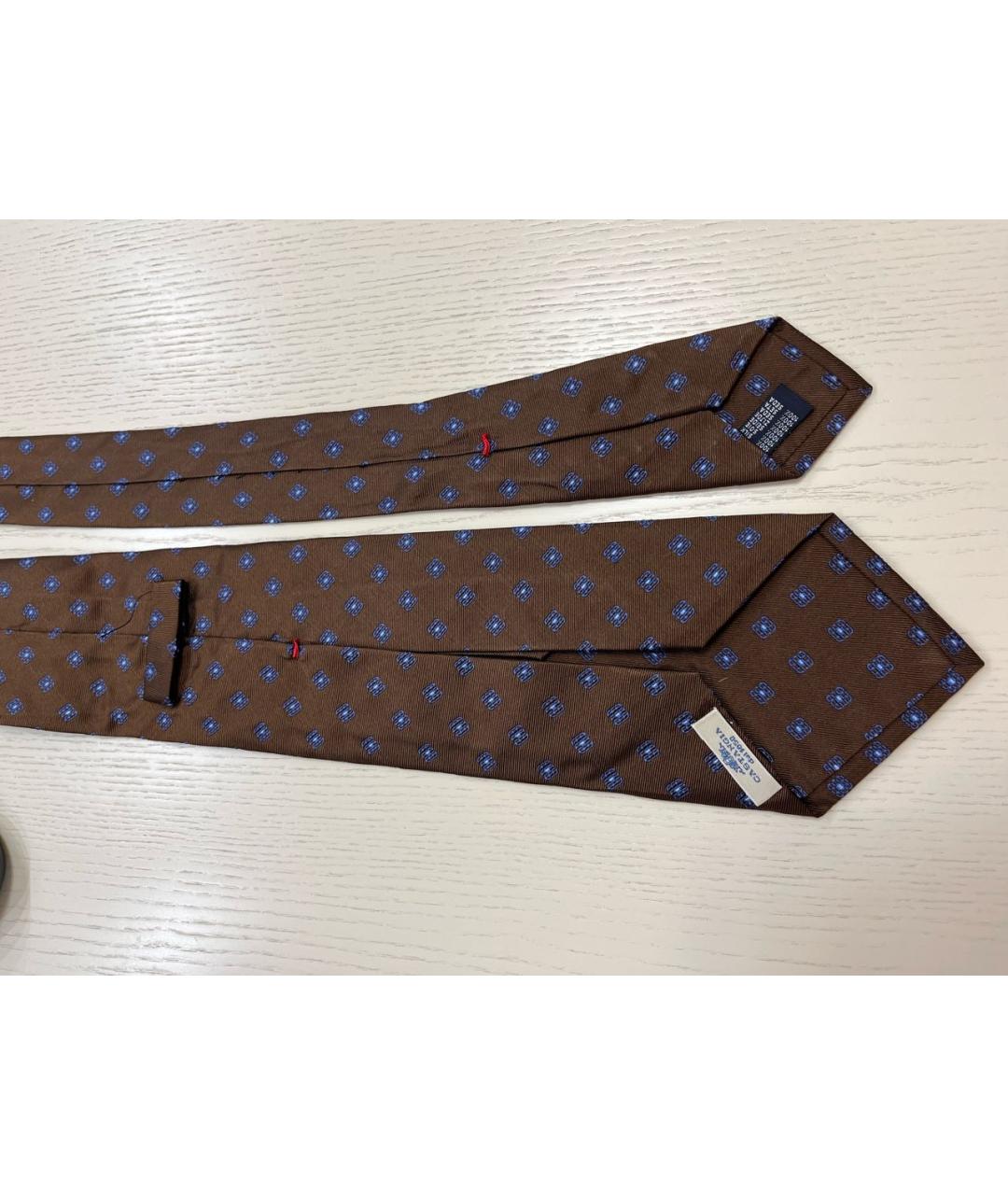 SARTORIA CASTANGIA Коричневый шелковый галстук, фото 3