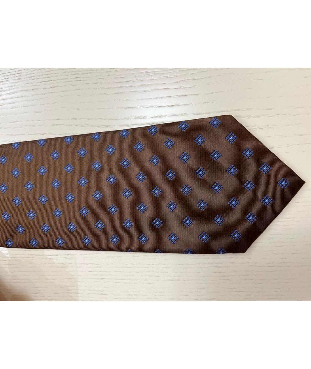 SARTORIA CASTANGIA Коричневый шелковый галстук, фото 4