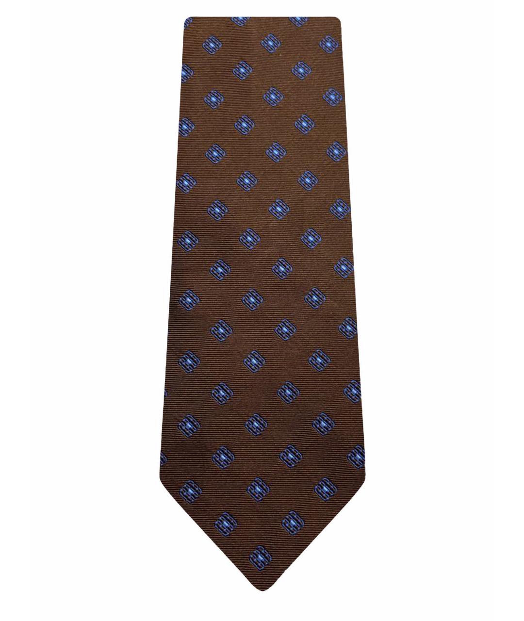 SARTORIA CASTANGIA Коричневый шелковый галстук, фото 1