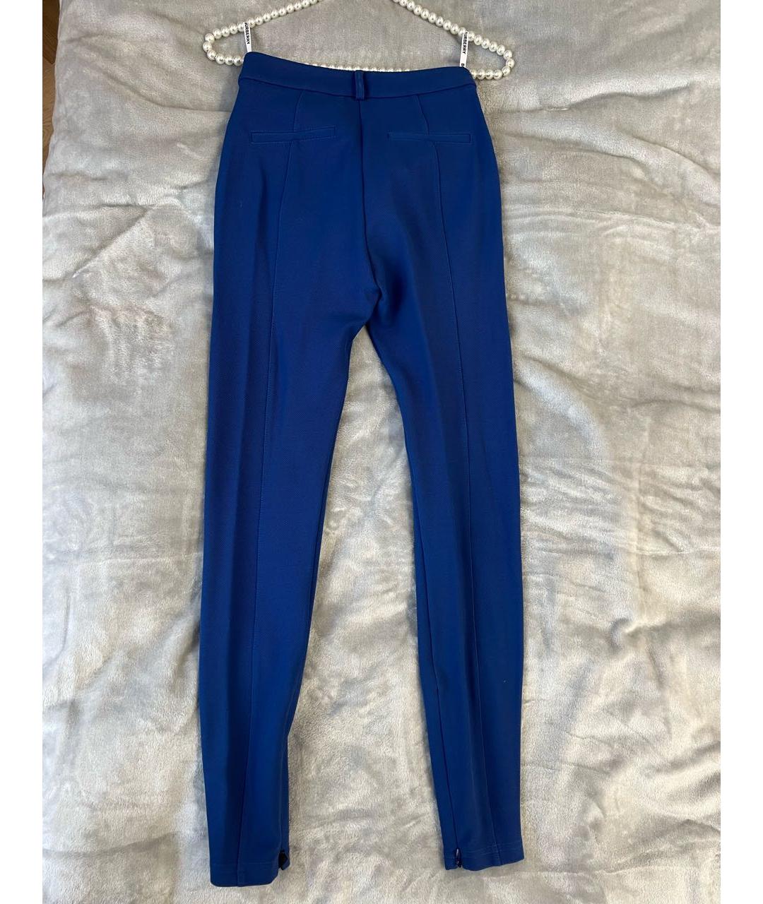BURBERRY Синие вискозные брюки узкие, фото 2