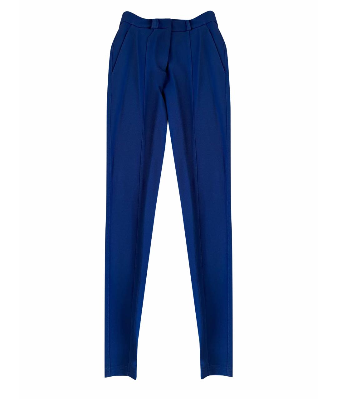 BURBERRY Синие вискозные брюки узкие, фото 1