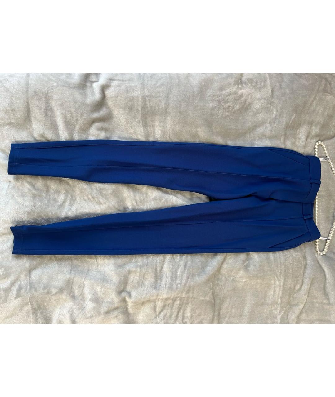BURBERRY Синие вискозные брюки узкие, фото 5