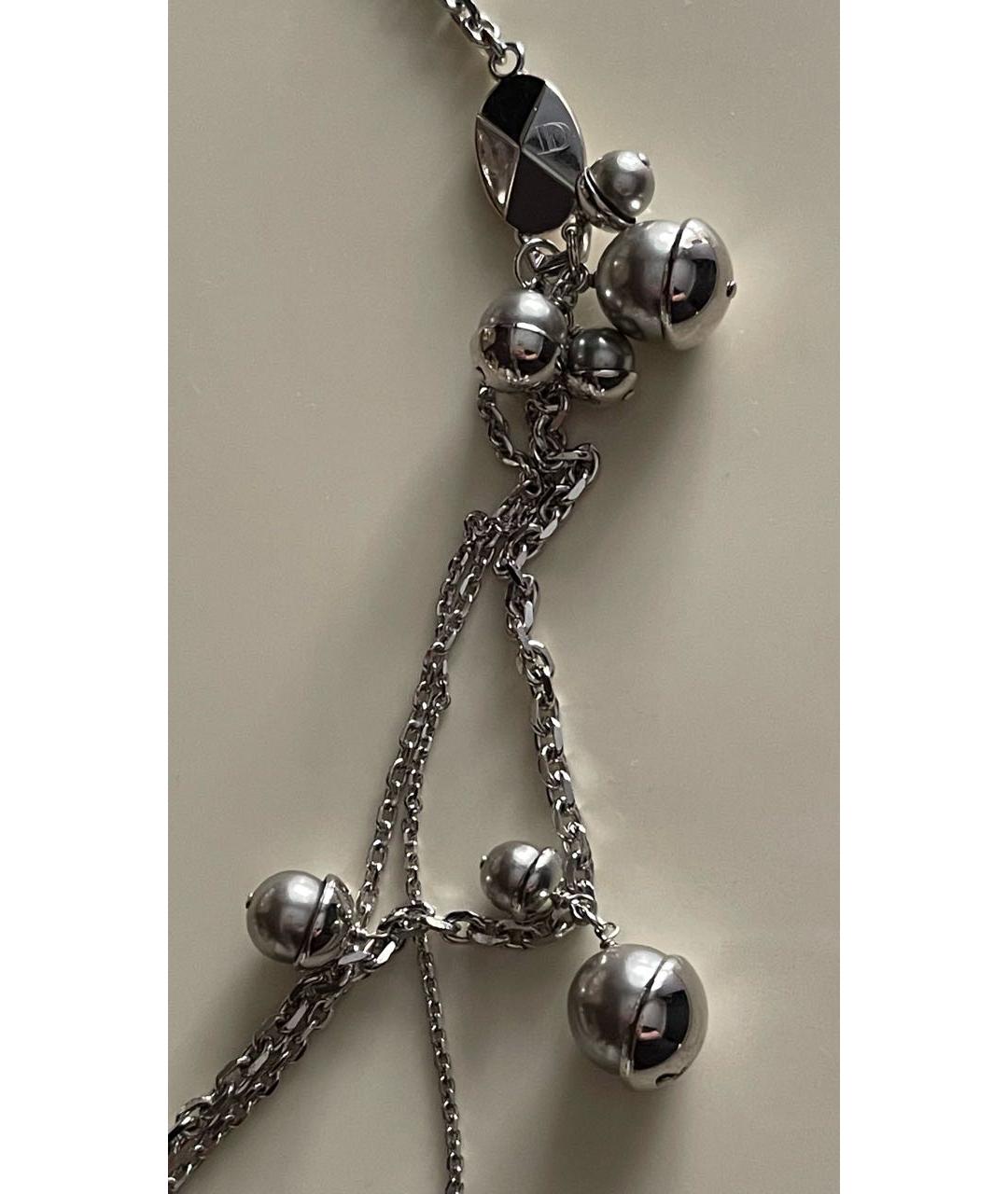 CHRISTIAN DIOR Серебряное металлическое колье, фото 5