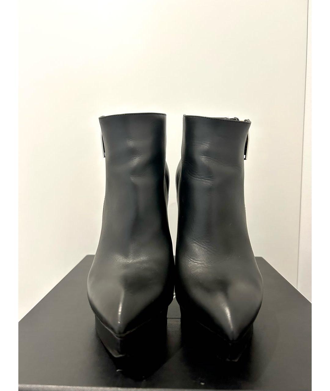 SAINT LAURENT Черные кожаные ботинки, фото 2