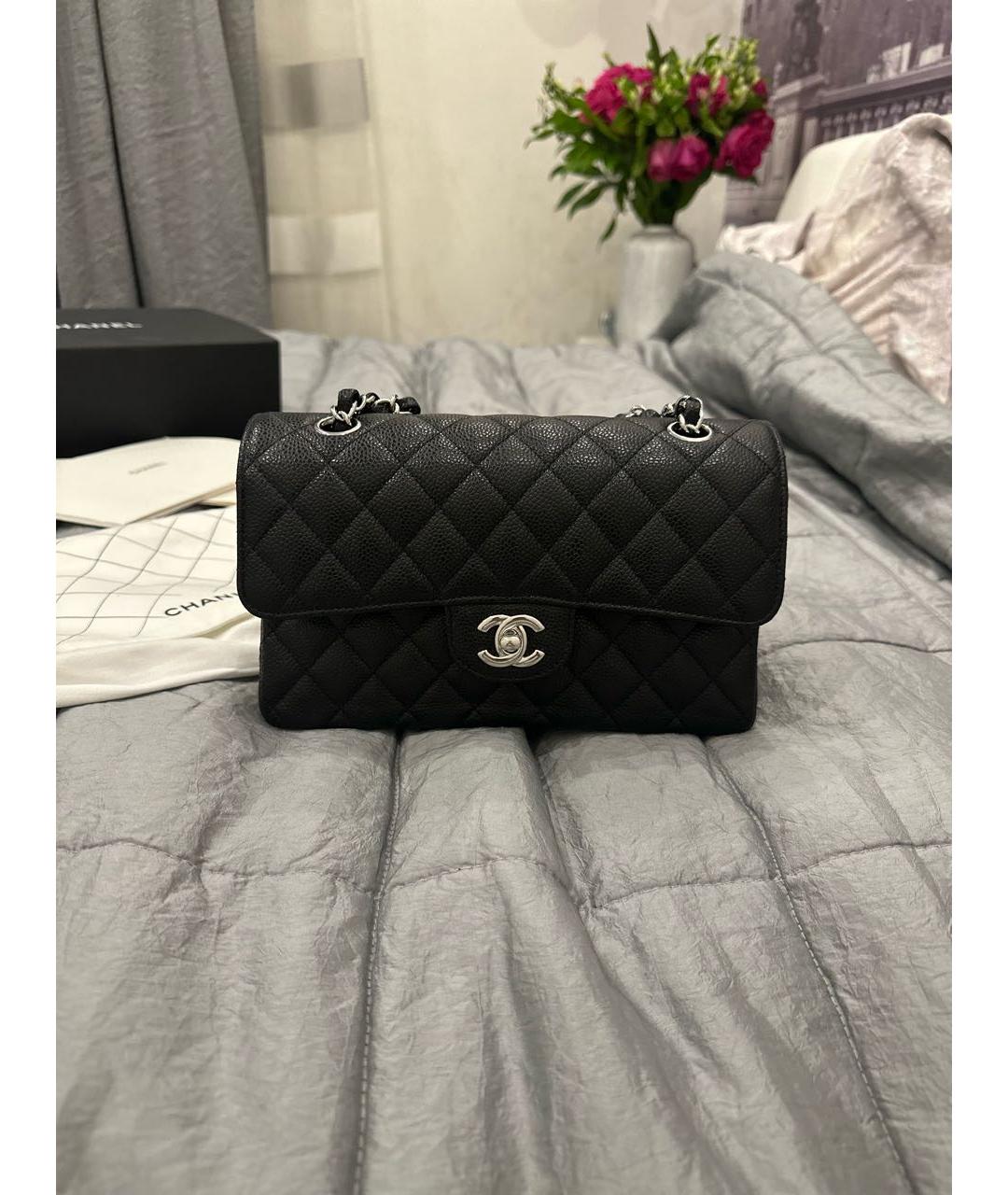 CHANEL PRE-OWNED Черная кожаная сумка через плечо, фото 7