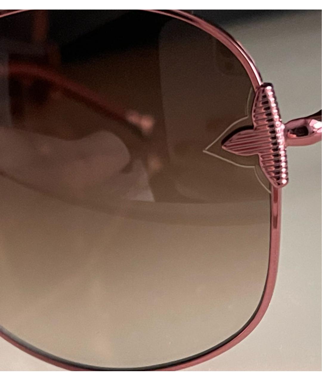 LOUIS VUITTON Розовые металлические солнцезащитные очки, фото 8