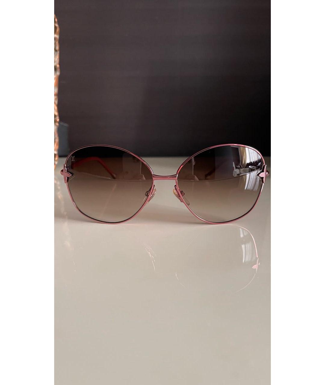 LOUIS VUITTON PRE-OWNED Розовые металлические солнцезащитные очки, фото 9