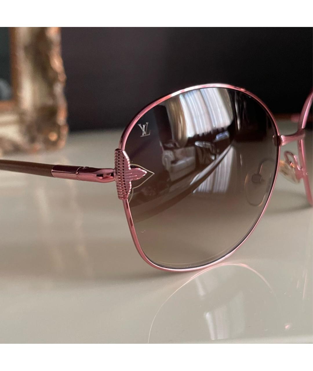 LOUIS VUITTON PRE-OWNED Розовые металлические солнцезащитные очки, фото 3