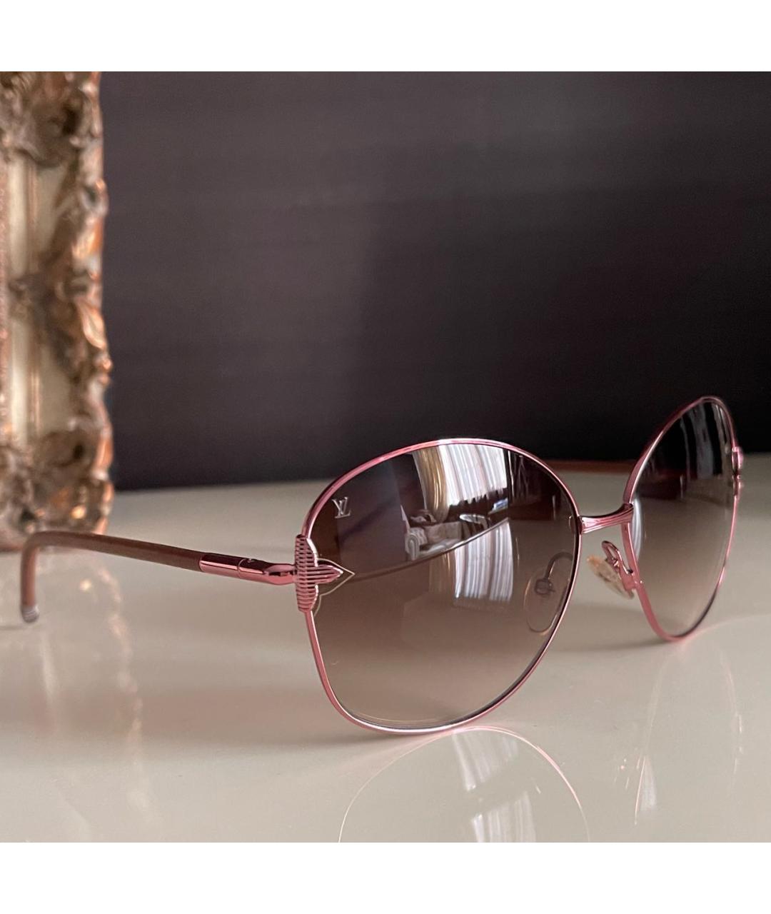 LOUIS VUITTON PRE-OWNED Розовые металлические солнцезащитные очки, фото 2