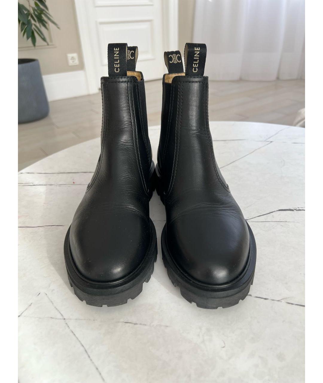 CELINE PRE-OWNED Черные кожаные ботинки, фото 2