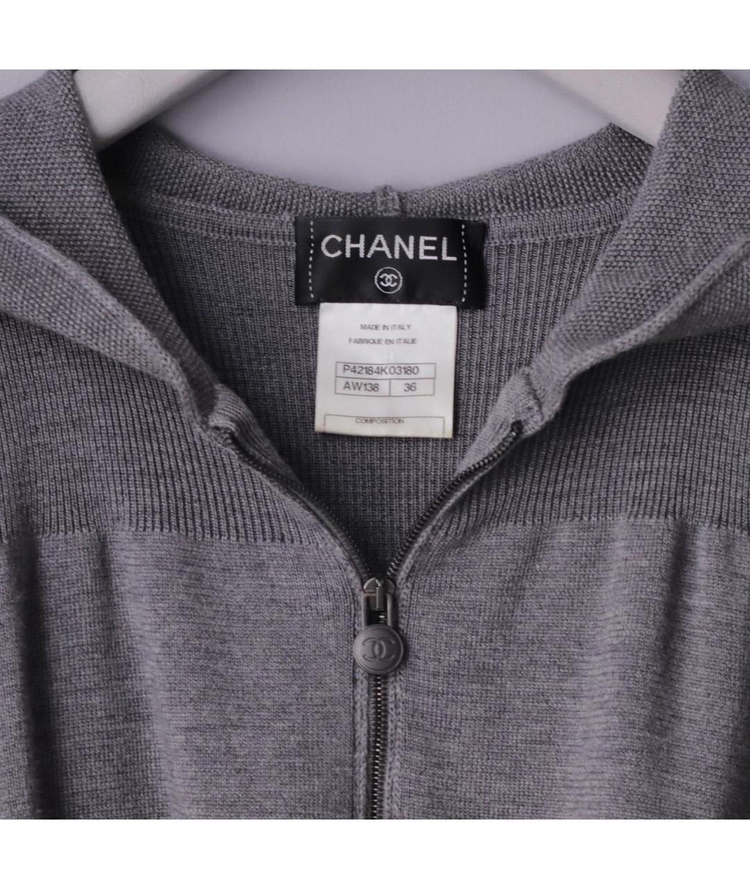 CHANEL Серый шерстяной костюм с брюками, фото 2