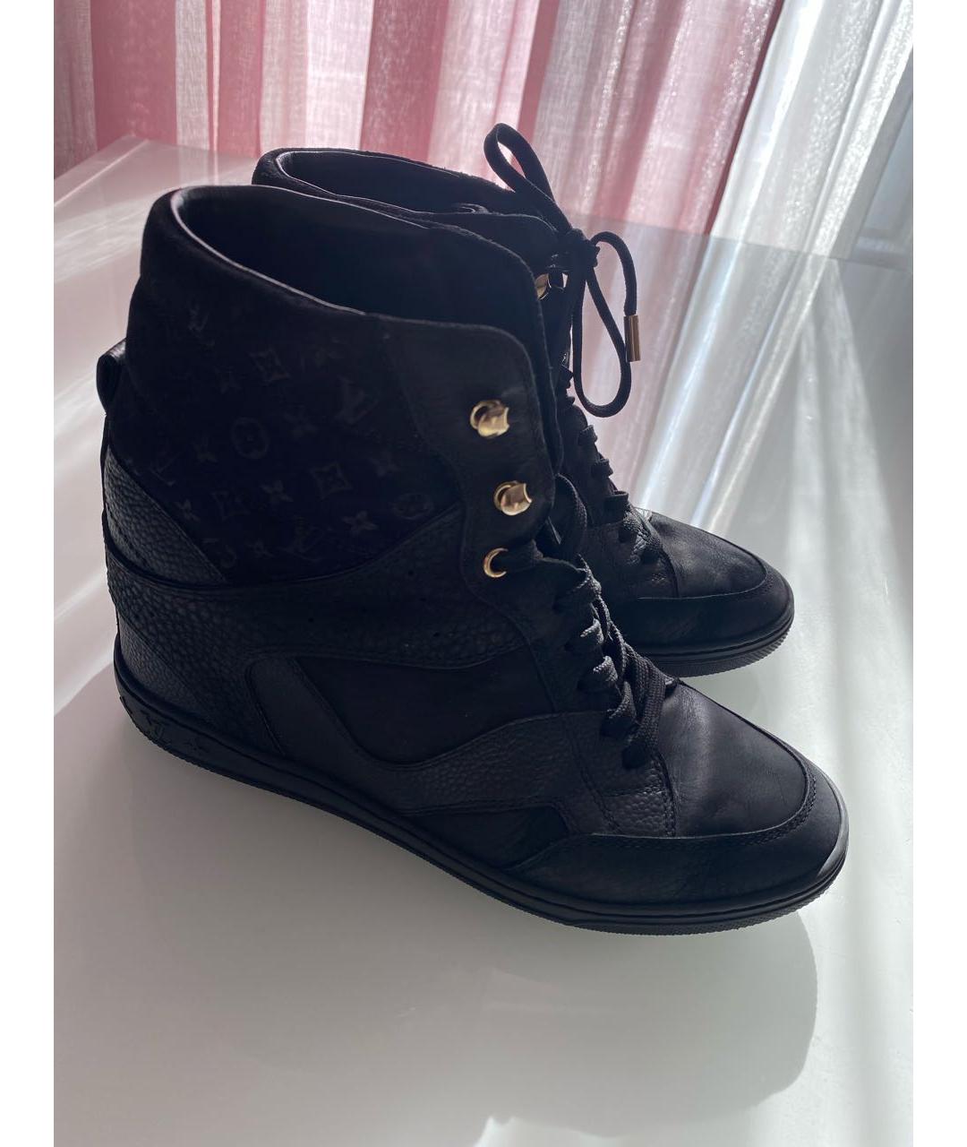 LOUIS VUITTON Черные кожаные кроссовки, фото 6